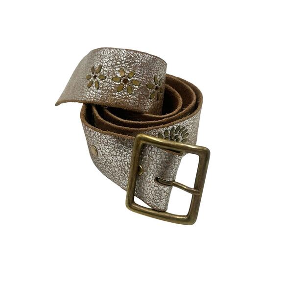 CORDERO neutral metallic leather belt embellished with jewel studs main image 7